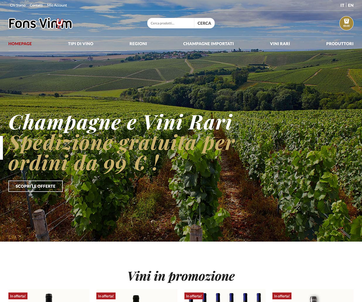 Gestione ecommerce Fons Vinum: www.fonsvinum.com