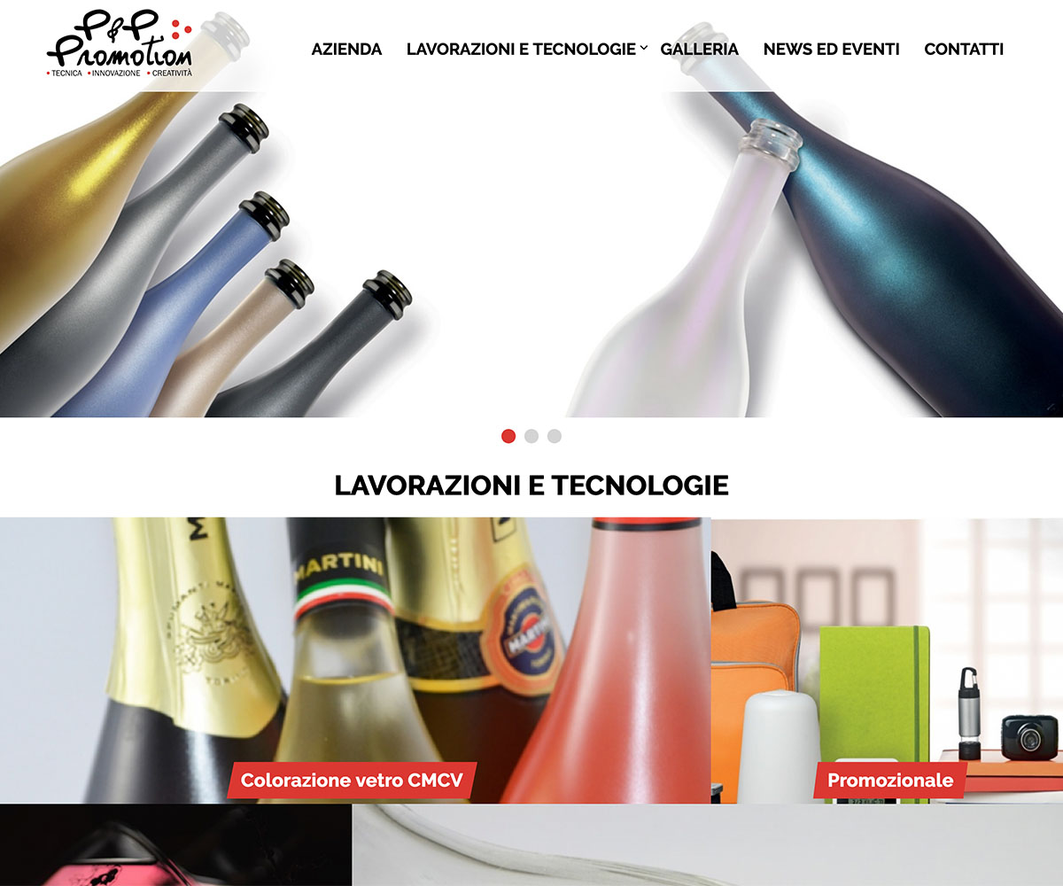 Progettazione e realizzazione sito web P&P Promotion: www.pppromotion.it