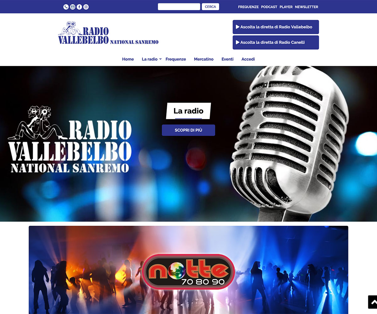 Progettazione e realizzazione sito web Radio Vallebelbo: www.radiovallebelbo.it